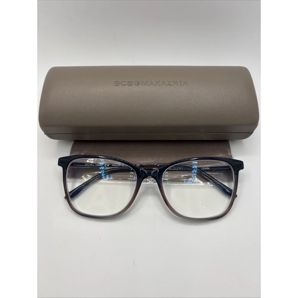 BCBG MAXAZRIA Kaleah Blue Fade Womens Full Rim Eyeglasses 52-16-135 w/case